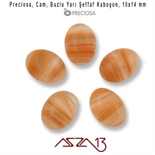 Açık Vişne 10x14 Oval Buzlu Cam Kaboşon / Paket İçeriği 5 Adet