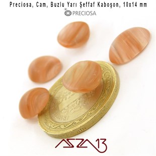 Açık Vişne 10x14 Oval Buzlu Cam Kaboşon / Paket İçeriği 5 Adet