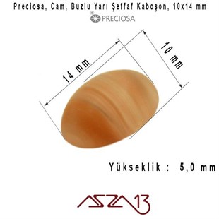 Açık Vişne 10x14 Oval Buzlu Cam Kaboşon / Paket İçeriği 5 Adet