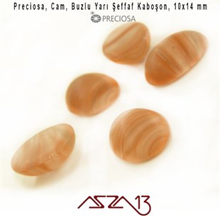 Açık Vişne 10x14 Oval Buzlu Cam Kaboşon / Paket İçeriği 5 Adet