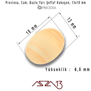 Açık Somon 13x18 Oval Buzlu Cam Kaboşon / Paket İçeriği 3 Adet