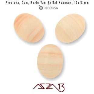 Açık Somon 13x18 Oval Buzlu Cam Kaboşon / Paket İçeriği 3 Adet