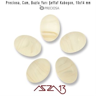 Fildişi 10x14 Oval Buzlu Cam Kaboşon / Paket İçeriği 5 Adet