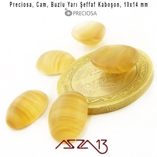 Haki 10x14 Oval Buzlu Cam Kaboşon / Paket İçeriği 5 Adet