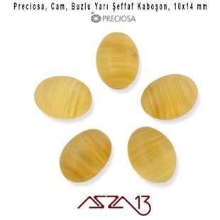 Haki 10x14 Oval Buzlu Cam Kaboşon / Paket İçeriği 5 Adet