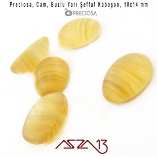 Haki 10x14 Oval Buzlu Cam Kaboşon / Paket İçeriği 5 Adet