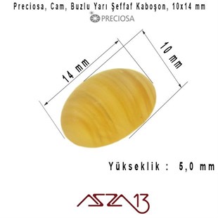 Haki 10x14 Oval Buzlu Cam Kaboşon / Paket İçeriği 5 Adet