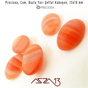 Koyu Somon 13x18 Oval Buzlu Cam Kaboşon / Paket İçeriği 3 Adet