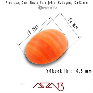 Koyu Somon 13x18 Oval Buzlu Cam Kaboşon / Paket İçeriği 3 Adet