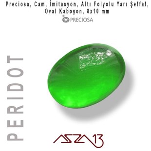 Peridot 8x10 Oval İmitasyon Cam Kaboşon / Paket İçeriği 1 Adet