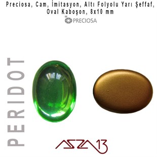 Peridot 8x10 Oval İmitasyon Cam Kaboşon / Paket İçeriği 1 Adet