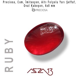Ruby 6x8 Oval İmitasyon Cam Kaboşon / Paket İçeriği 1 Adet