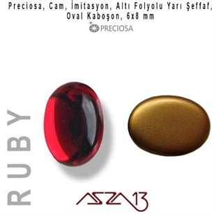 Ruby 6x8 Oval İmitasyon Cam Kaboşon / Paket İçeriği 1 Adet