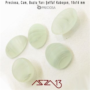 Su Yeşili 10x14 Oval Buzlu Cam Kaboşon / Paket İçeriği 5 Adet