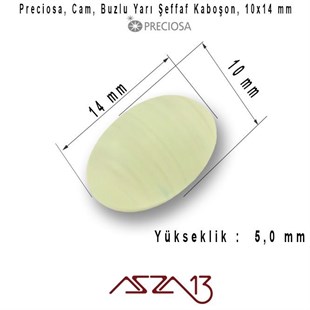 Su Yeşili 10x14 Oval Buzlu Cam Kaboşon / Paket İçeriği 5 Adet