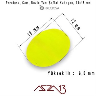 Sarı 13x18 Oval Buzlu Cam Kaboşon / Paket İçeriği 3 Adet
