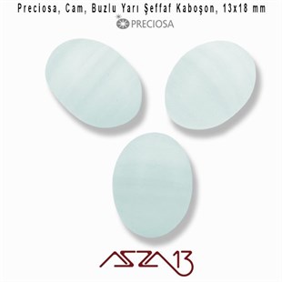 Su Mavisi 13x18 Oval Buzlu Cam Kaboşon / Paket İçeriği 3 Adet