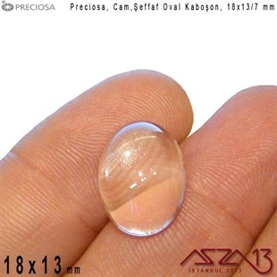 Şeffaf 18x13 mm, Çek, Oval Cam Kaboşon / Paket İçeriği 1 Adet