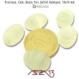 Su Yeşili 10x14 Oval Buzlu Cam Kaboşon / Paket İçeriği 5 Adet