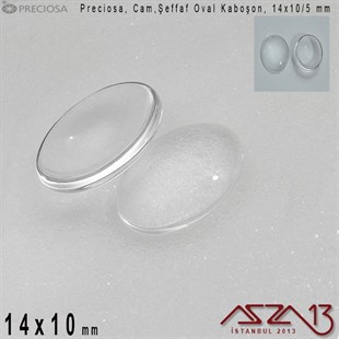 Şeffaf 14x10 mm, Çek, Oval Cam Kaboşon / Paket İçeriği 2 Adet