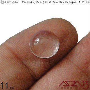 Şeffaf 11 mm, Çek, Yuvarlak Cam Kaboşon / Paket İçeriği 4 Adet