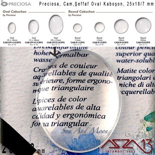 Şeffaf 25x18 mm, Çek, Oval Cam Kaboşon / Paket İçeriği 1 Adet