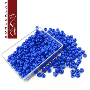 6/0 (4,1 mm) Kobalt Mavi Kum Cam Boncuk