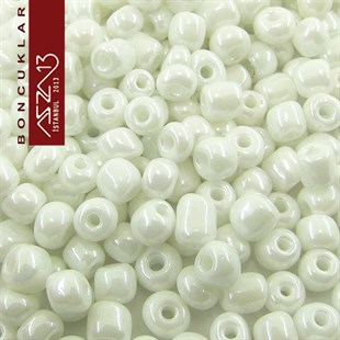 6/0 (4,1 mm) Beyaz İncili Kum Cam Boncuk