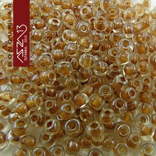 6/0 (4,1 mm) Kahverengi Şeffaf Kum Cam Boncuk
