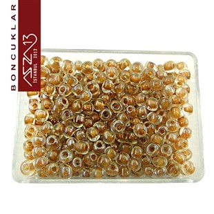 6/0 (4,1 mm) Kahverengi Şeffaf Kum Cam Boncuk