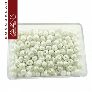 6/0 (4,1 mm) Beyaz İncili Kum Cam Boncuk