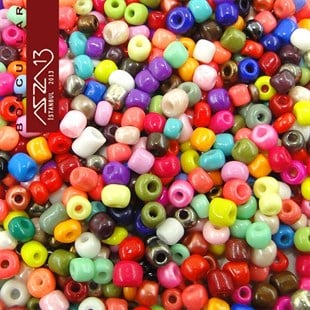 6/0 (4,1 mm) Karışık Renk Kum Cam Boncuk