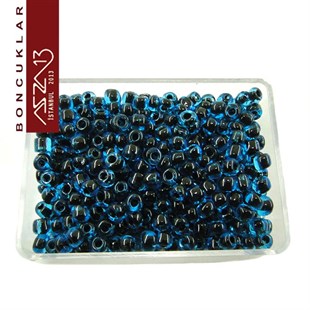 6/0 (4,1 mm) Safir Şeffaf Kum Cam Boncuk