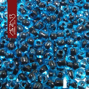 6/0 (4,1 mm) Safir Şeffaf Kum Cam Boncuk
