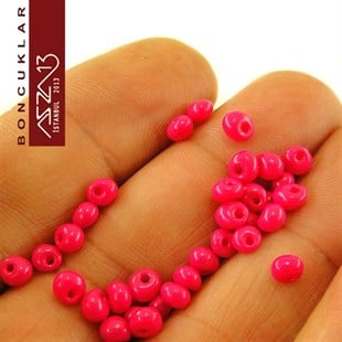 5/0 Damla (Drop), Fuşya, Kum Cam Boncuk / 20 gr