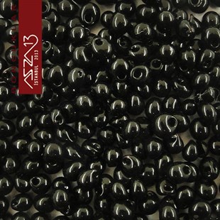 5/0 Damla (Drop), Siyah, Kum Cam Boncuk / 20 gr