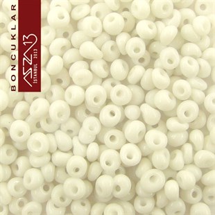 5/0 Damla (Drop), Beyaz, Kum Cam Boncuk / 20 gr