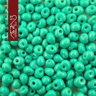 5/0 Damla (Drop), Yeşil Koyu Turkuaz, Kum Cam Boncuk / 20 gr