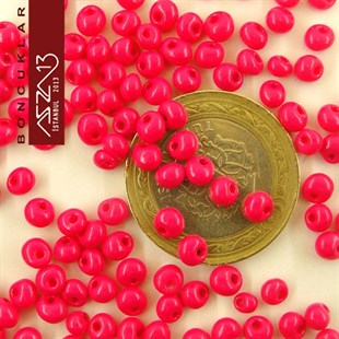 5/0 Damla (Drop), Fuşya, Kum Cam Boncuk / 20 gr