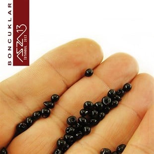 5/0 Damla (Drop), Siyah, Kum Cam Boncuk / 20 gr