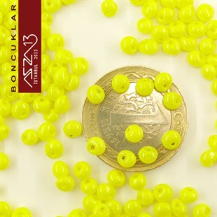 5/0 Damla (Drop), Sarı, Kum Cam Boncuk / 20 gr