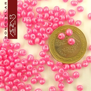 5/0 Damla (Drop), Pembe, Kum Cam Boncuk / 20 gr