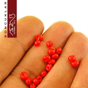 5/0 Damla (Drop), Kırmızı, Kum Cam Boncuk / 20 gr
