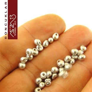 5/0 Damla (Drop), Gümüş, Kum Cam Boncuk / 20 gr
