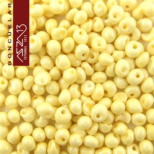 5/0 Damla (Drop), Krem, Kum Cam Boncuk / 20 gr