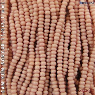 Açık Gülkurusu Cam Kum Boncuk 11/0 (2,1 mm) 40 gr