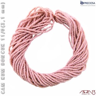 Açık Gülkurusu Cam Kum Boncuk 11/0 (2,1 mm) 40 gr