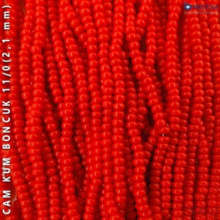Bayrak Kırmızısı Cam Kum Boncuk 11/0 (2,1 mm) 40 gr