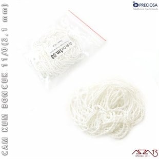 Beyaz Cam Kum Boncuk 11/0 (2,1 mm) 40 gr
