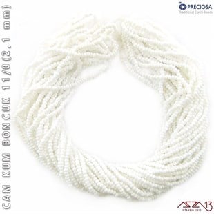 Beyaz Cam Kum Boncuk 11/0 (2,1 mm) 40 gr